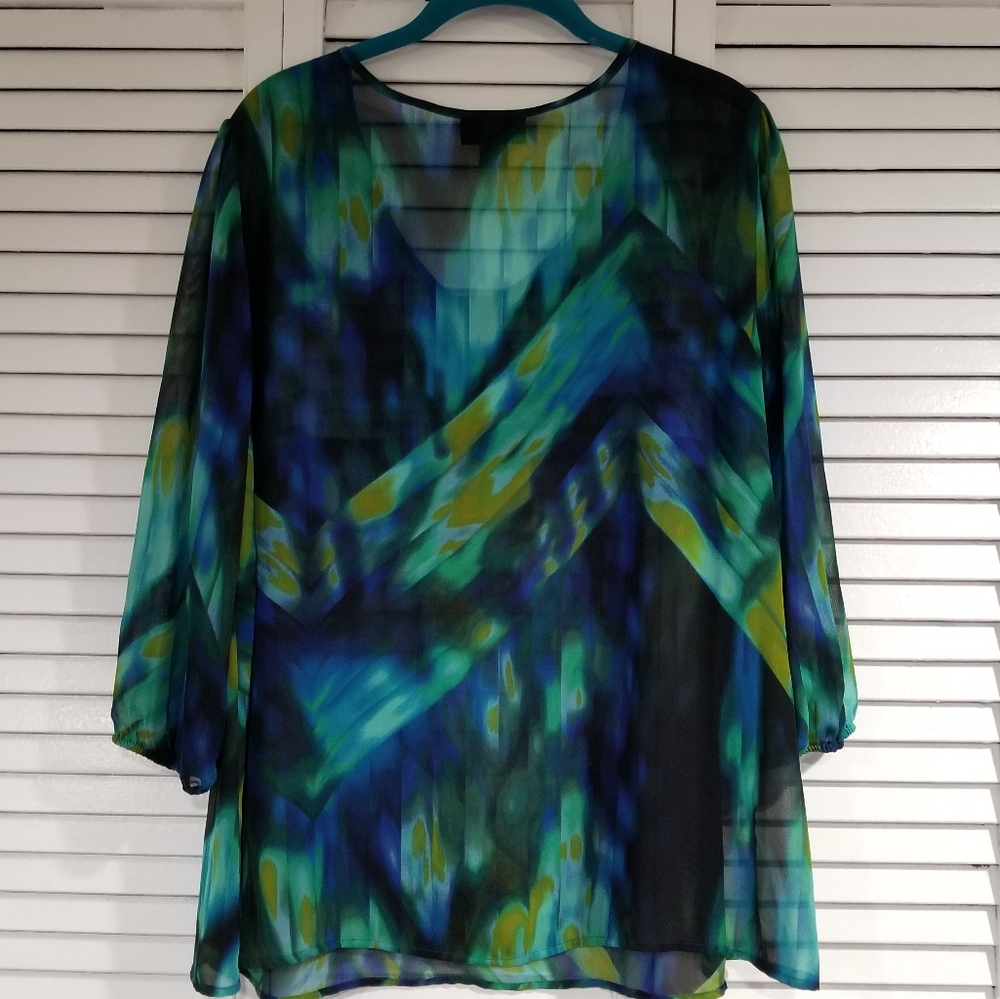 Colorful semi sheer blouse - Picture 8 of 9